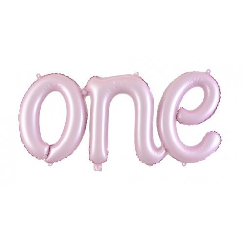 29" Script 'one' Air-Filled Foil Balloon Banner - Matt Pastel Pink - Everything Party