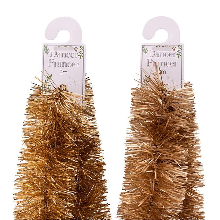 2m Fine Cut Champagne Christmas Tinsel Garland – 10 Ply - Everything Party