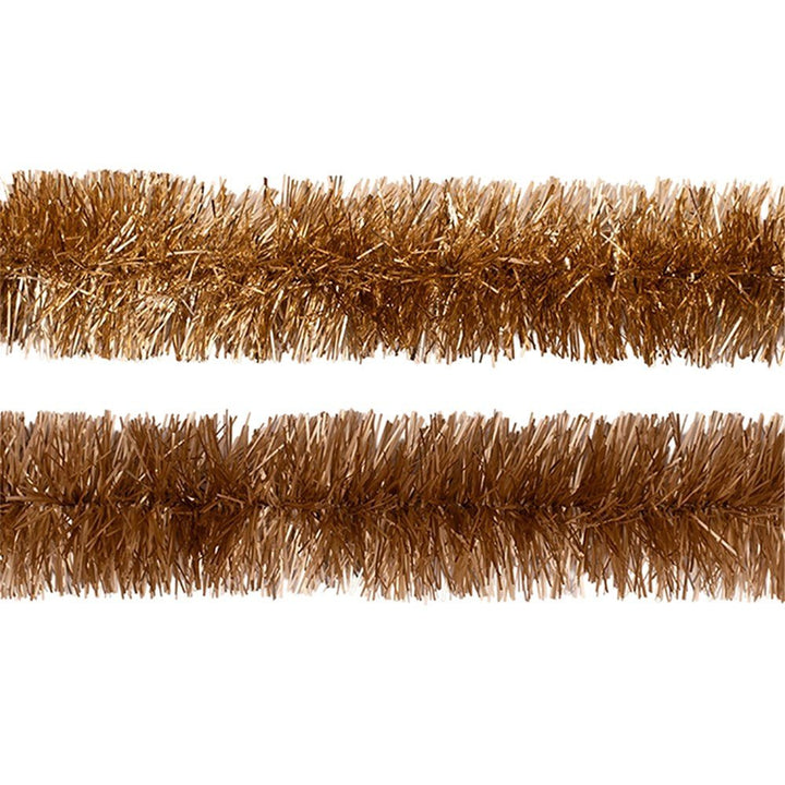 2m Fine Cut Champagne Christmas Tinsel Garland – 10 Ply - Everything Party