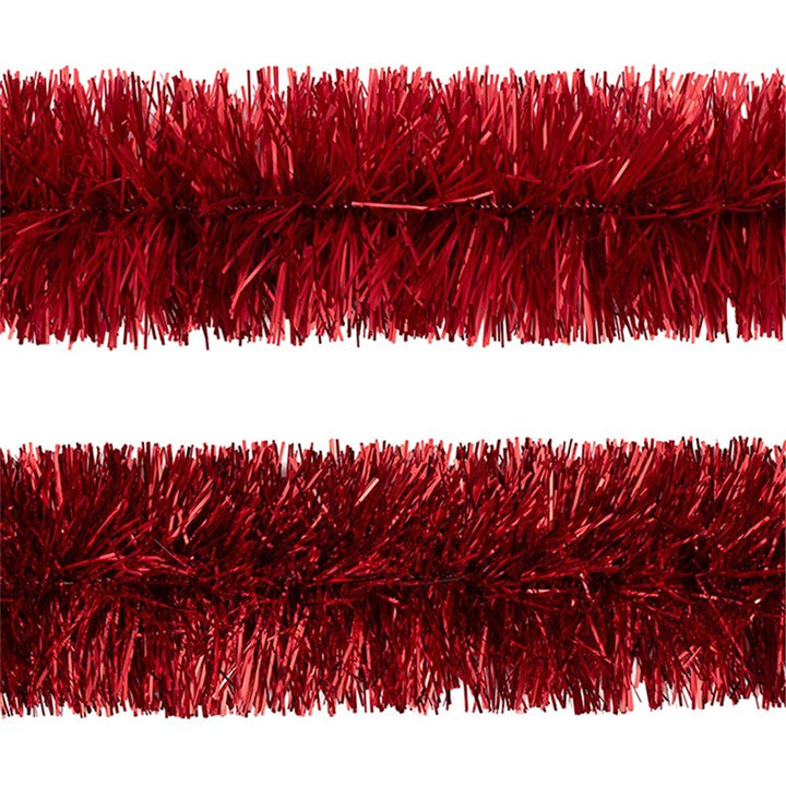 2m Fine Cut Red Christmas Tinsel Garland – 10 Ply - Everything Party