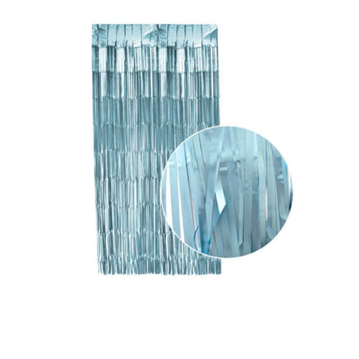 2m Metallic Shimmer Curtain - Matte Blue - Everything Party