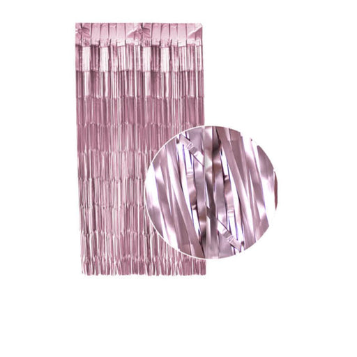 2m Metallic Shimmer Curtain - Matte Pink - Everything Party