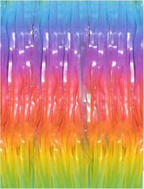 2m Metallic Tinsel Curtain - Pastel Rainbow - Everything Party