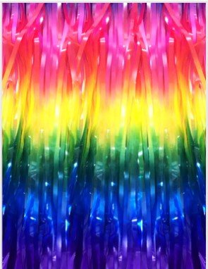 2m Metallic Tinsel Curtain - Rainbow - Everything Party