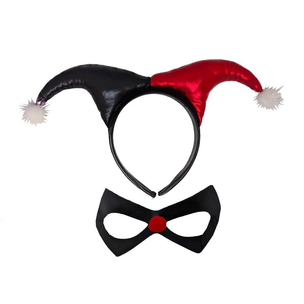 2pcs Red Black Harley Quinn Style Headband set - Everything Party