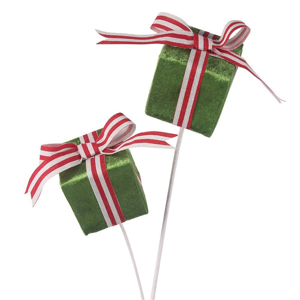 2pk Green Gift Box on Stem - Everything Party