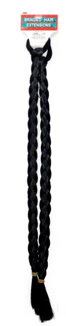 2pk Long Braided Hair Extension - Black - Everything Party
