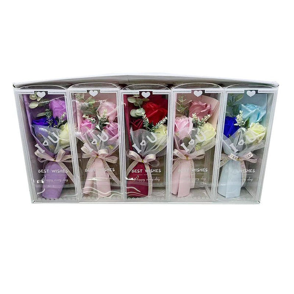 3 Head Fabric Rose Bouquet – Gift Boxed - Everything Party