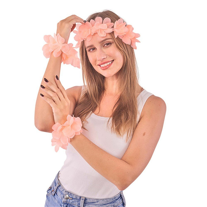 3 Piece Pastel Hawaiian Head Lei & Wristlet Set - Everything Party