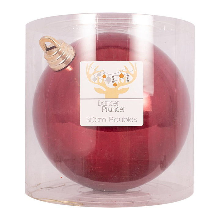 30cm Giant Pearl Red Bauble Tree Ornament - Everything Party