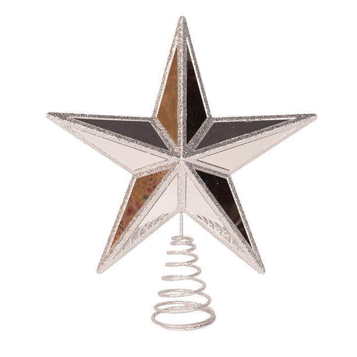 31cm Silver Mirror Star Tree Top - Everything Party