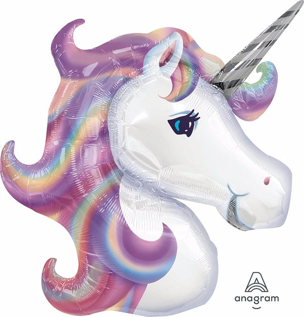 33" Anagram Pastel Unicorn Head SuperShape Foil Balloon - Everything Party