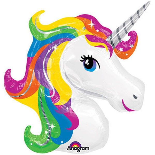 33" Anagram Rainbow Unicorn Head SuperShape Foil Balloon - Everything Party