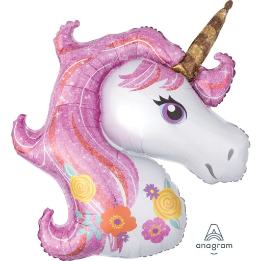 33" Unicorn Head SuperShape Foil Balloon - Everything Party
