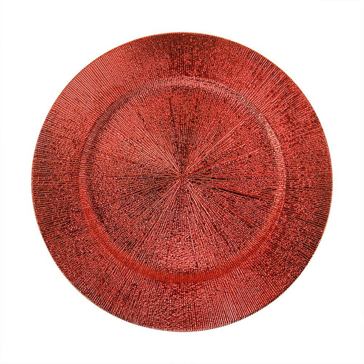 33cm Red Charger Plate – Elegant Tableware for Festive Dining - Everything Party