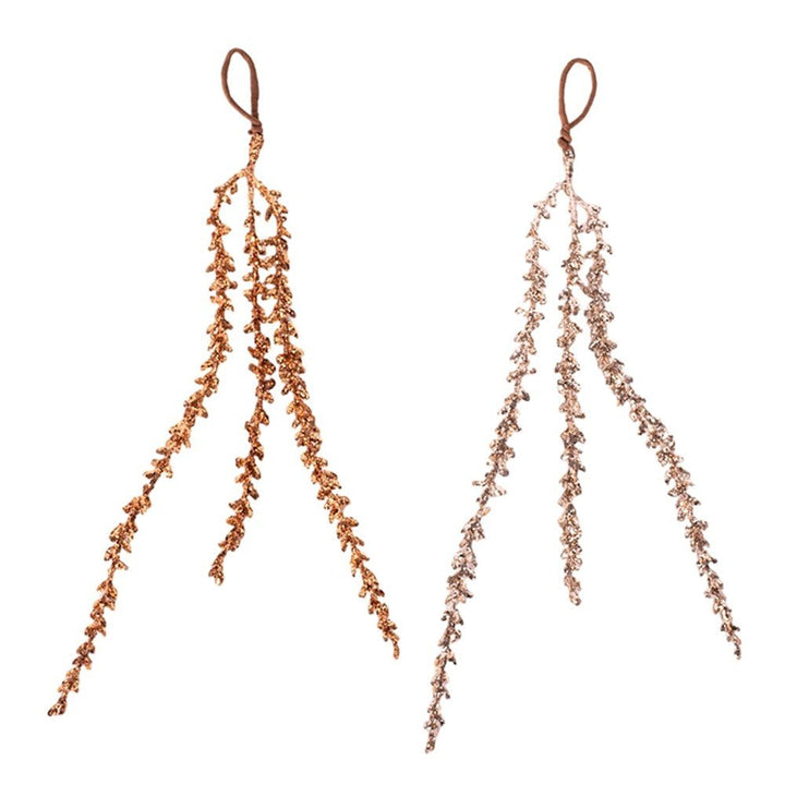 34cm Champagne & Copper Glitter Drop Tree Ornament - Everything Party