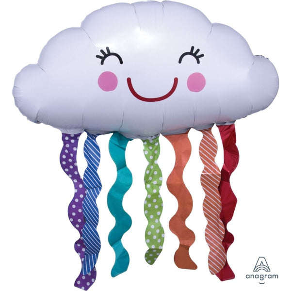 35" Anagram Rainbow Cloud SuperShape Foil Balloon - Everything Party