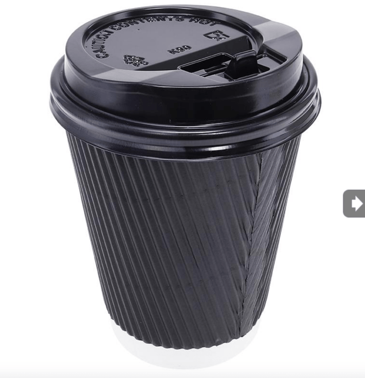 350ml Ripple Wall Coffee Cups with Lids – 20 Pack | Leak - Resistant & BPA - Free - Everything Party