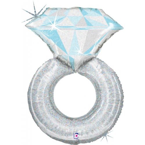 38" Wedding Diamond Ring Platinum SuperShape Foil Balloon - Everything Party