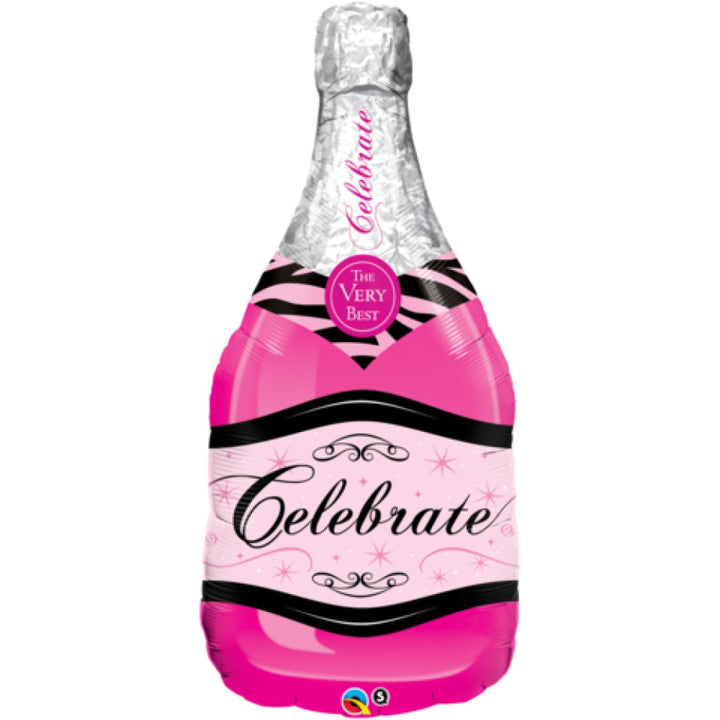 39" Celebrate Pink Champagne Bottle SuperShape Foil Balloon - Everything Party