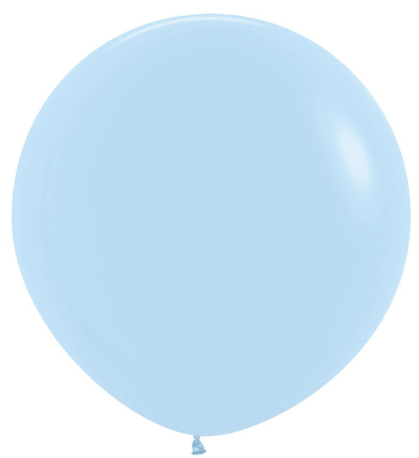 3ft 90cm Sempertex Plain Latex Balloon - Round Pastel Matte Blue - Everything Party