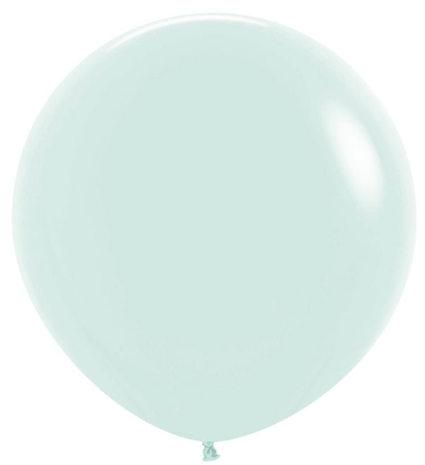 3ft 90cm Sempertex Plain Latex Balloon - Round Pastel Matte Green - Everything Party