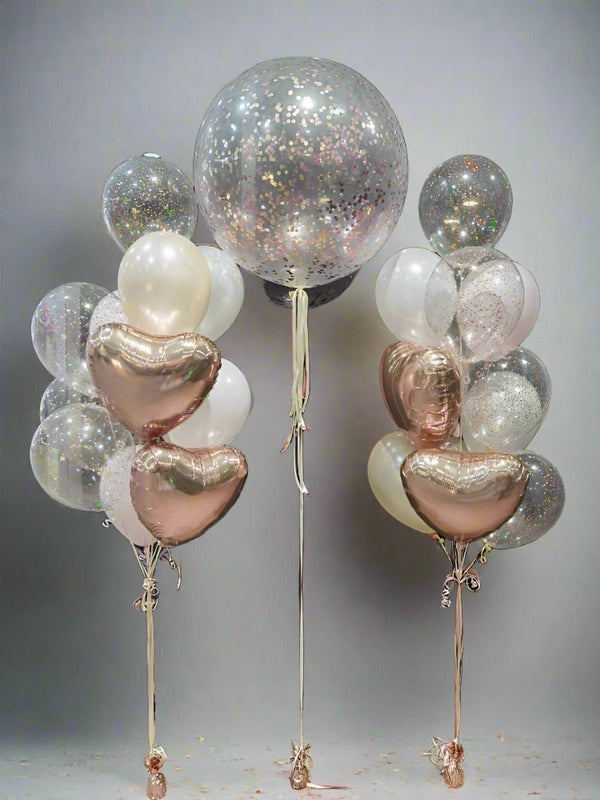 3ft Jumbo Rose Gold Confetti Balloon Bouquets - Everything Party
