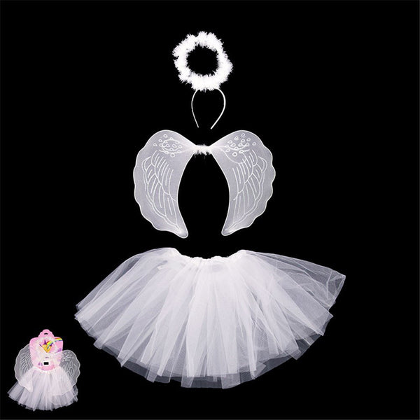 3PC Instant Angel Costume Kit – Halo, Wings & Tutu - Everything Party