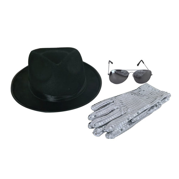 3PC Kids MJ Dress Up Kit | Pop Star Costume Accessory Set - Everything Party