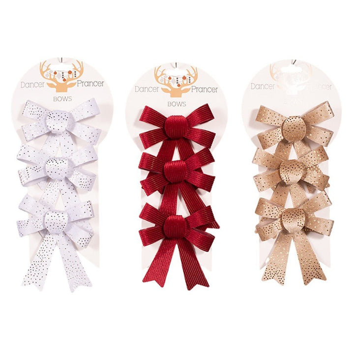 3pk Christmas Gift Bow 11cm - Everything Party