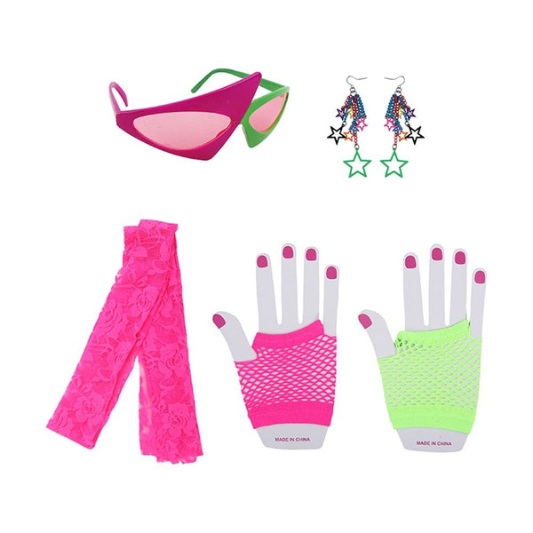 4 - Piece 80’s Dress Up Accessories Set - Everything Party