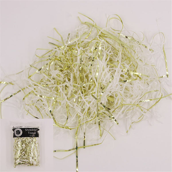 40g Metallic Gold White Foil Tinsel Shred - Everything Party