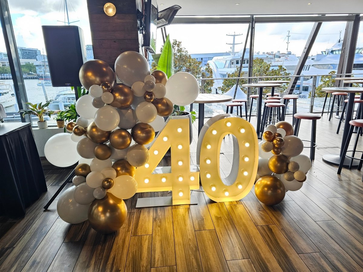 40th Birthday Balloon Garland with 1m LED Number Lights – Everything Party