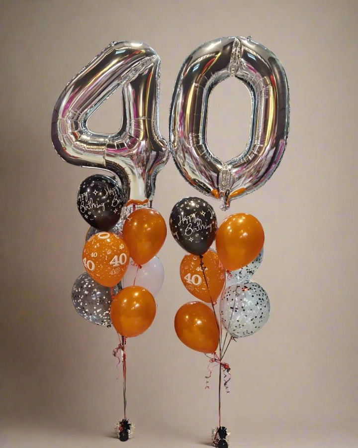 40th Birthday Number Shape Foil Balloon Bouquets - Everything Party