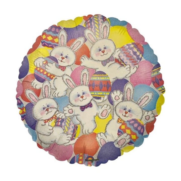 45cm Anagram Easter Bunny & Colorful Eggs Foil Balloon - Everything Party