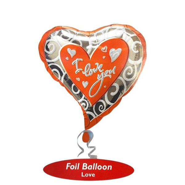 45cm Anagram I Love You Heart Shape Foil Balloon - Everything Party