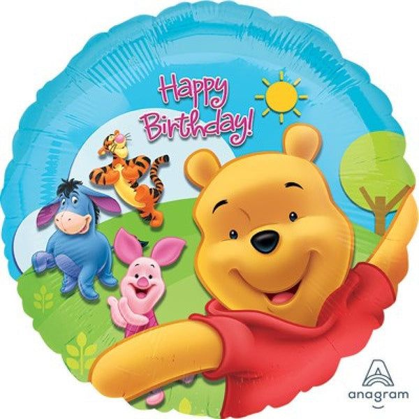 45cm Anagram Winne the Pooh & Friends Birthday Round Foil Balloon - Everything Party