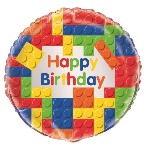 45cm Building Blocks Happy Birthday Foil Balloon - Everything Party