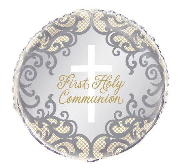 45cm Gold Cross First Holy Communion Foil Balloon - Everything Party