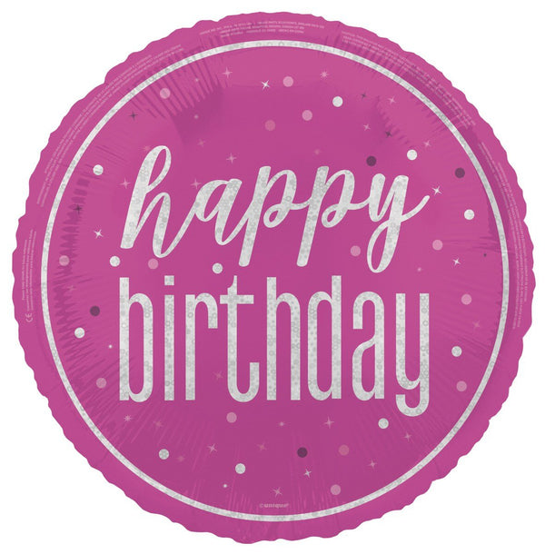 45cm Pink Happy Birthday Foil Balloon - Everything Party