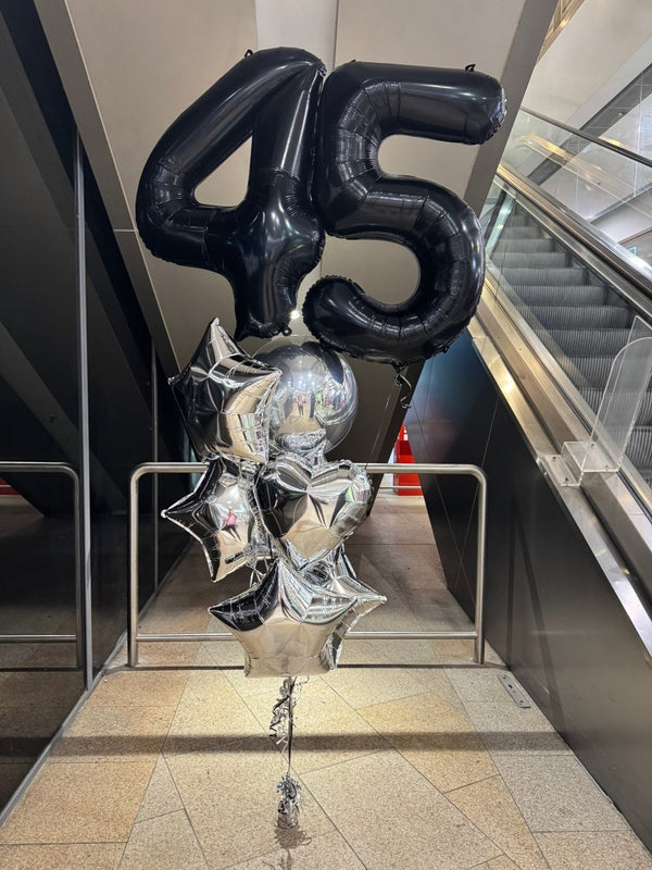 45th Jumbo Numbers Helium Balloon Bouquet - Everything Party