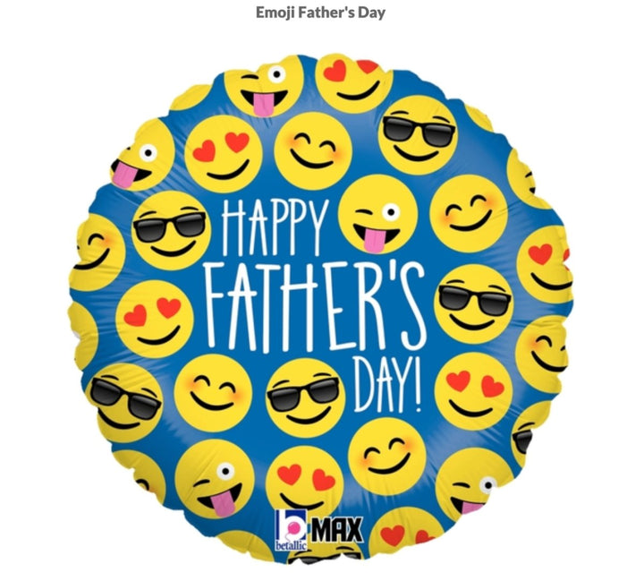 46cm Betallic Happy Father's Day Emoji Foil Balloon - Everything Party