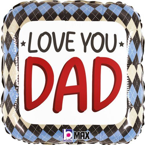 46cm Betallic Love You Dad Foil Balloon - Everything Party