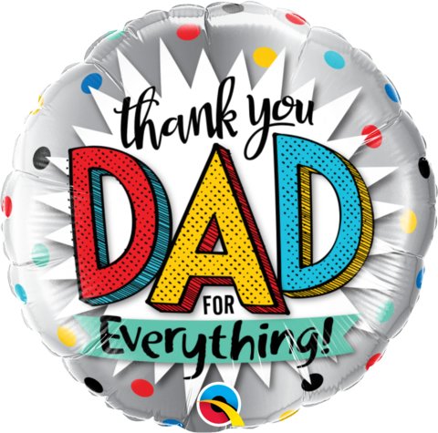 46cm Qualatex Thank You Dad for Everything Foil Balloon - Everything Party