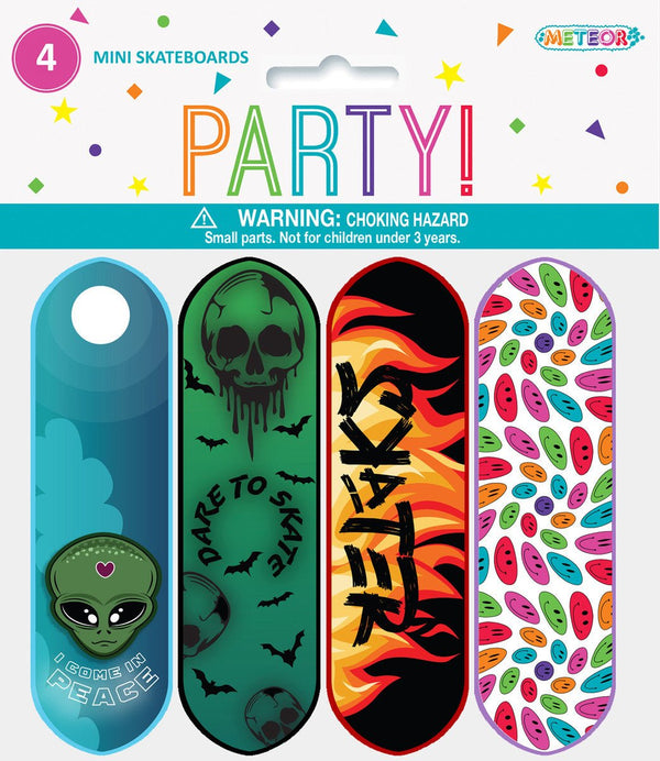 4pk Assorted Mini Skateboard Party Favours - Everything Party