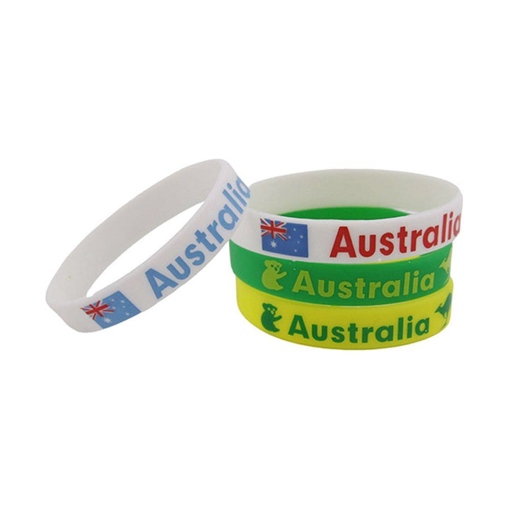 4pk Aussie Supporter Rubber Bracelet - Everything Party