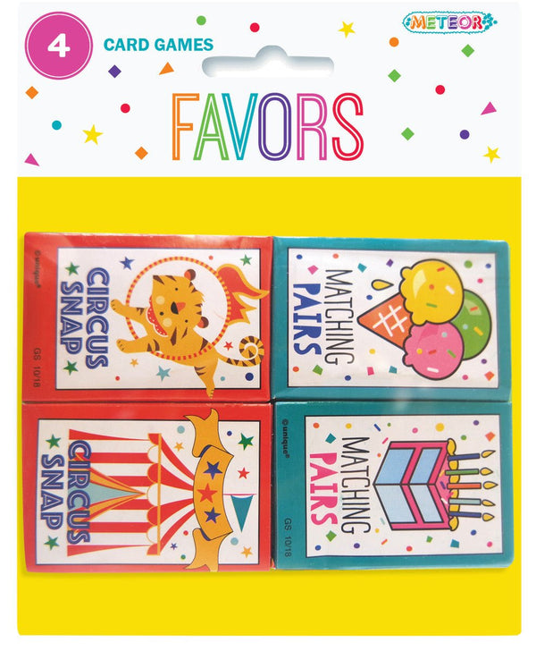 4pk Card Games Party Favor - Everything Party