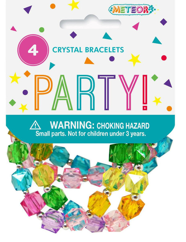 4pk Crystal Bead Bracelets - Everything Party