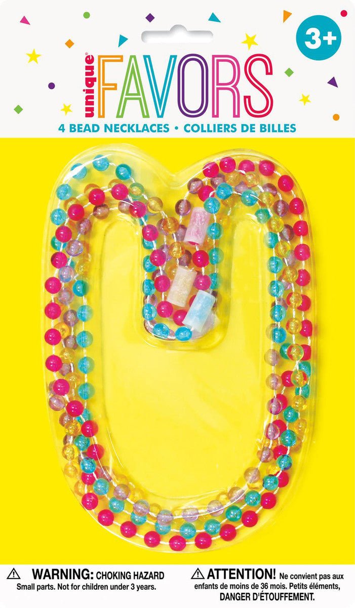 4pk Crystal Bead Necklaces Party Favours - Everything Party