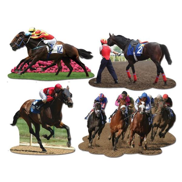 4pk Melbourne Cup Horse Racing Decorations Cutouts - Everything Party